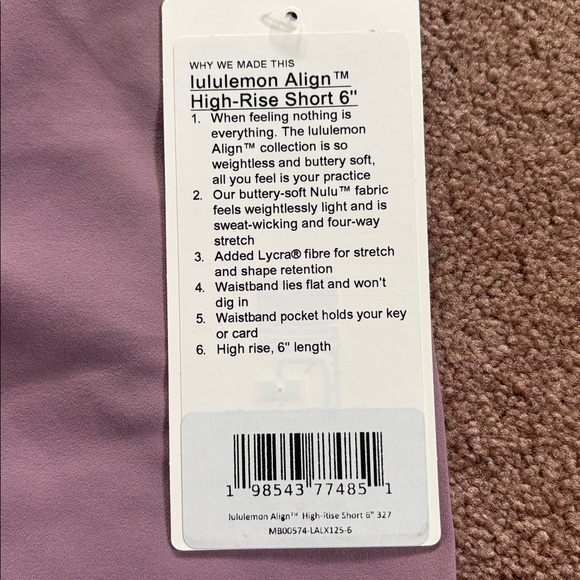 Lululemon Align HR bike shorts size 6 NWT - Picture 2 of 3